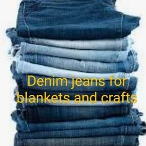 Destroyed denim jeans for blankets and crafts or to fix and wear again
